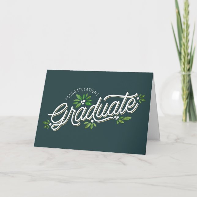Whimsy Praise Folded Graduation Greeting Card (Front)