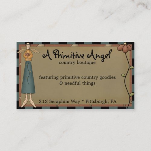 Whimsy Primitive Angel Country Business Card