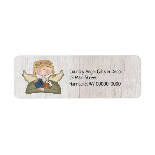 Whimsy Primitive Country Angel Return Address Label