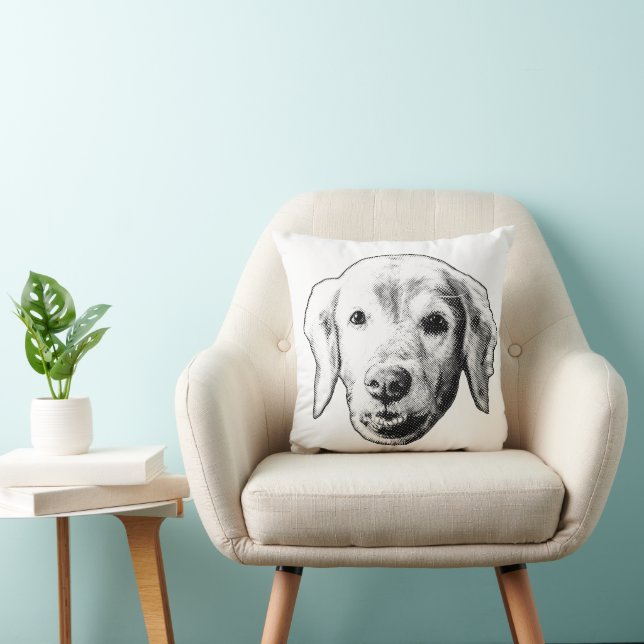 Whimsy Pup Rest Throw Pillow (Chair)