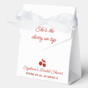 Whimsy Red She's the Cherry on Top Bridal Shower F Favor Boxes