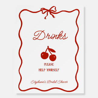 Whimsy Red She's the Cherry on Top Bridal Shower Foam Board
