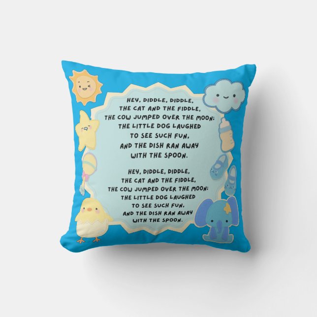 Whimsy Rhyme Baby Pillow (Front)