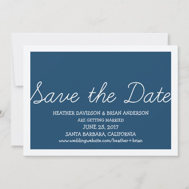 Whimsy Save the Date Invite, Blue Invitation (Front)