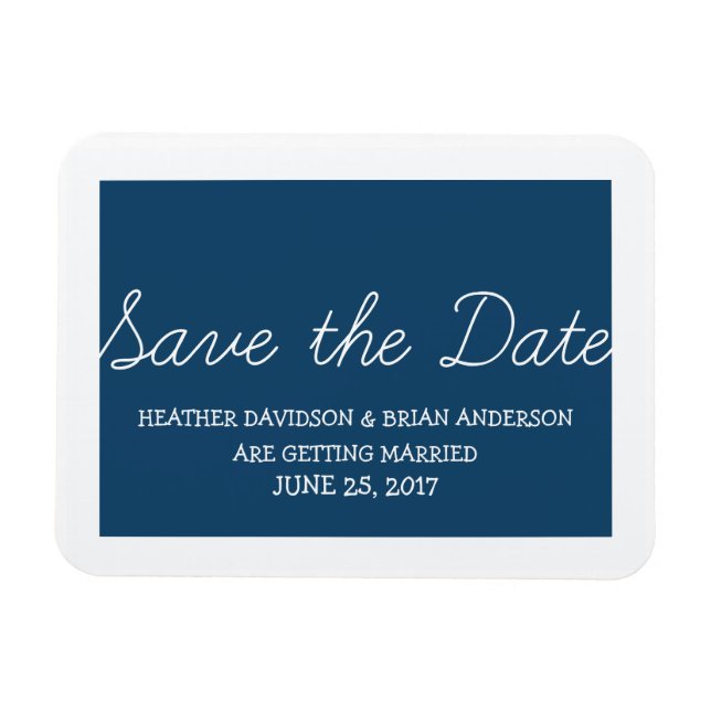 Whimsy Save the Date Magnet, Blue Magnet (Horizontal)