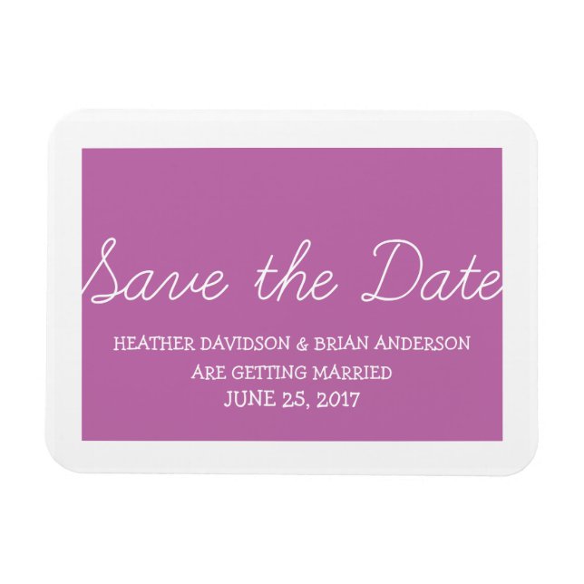 Whimsy Save the Date Magnet, Fuchsia Magnet (Horizontal)