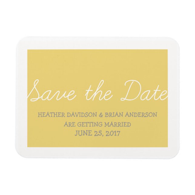Whimsy Save the Date Magnet, Yellow Magnet (Horizontal)