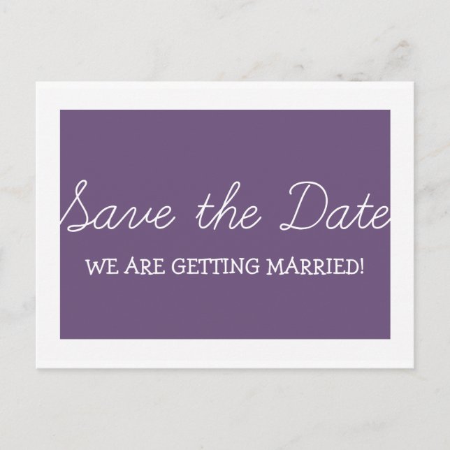Whimsy Save the Date Postcard, Purple Announcement Postcard (Front)