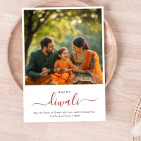 Whimsy Script Diwali Family Photo Celebration
