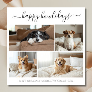 Whimsy Script Happy Howlidays Dog Christmas Photo Holiday Card