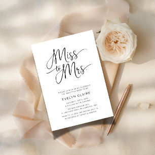 Whimsy Script Miss to Mrs. Budget Bridal Shower Invitation