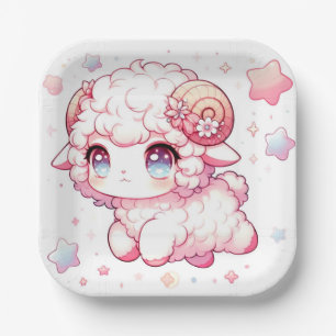 Whimsy Sheep Baby Shower Paper Plates