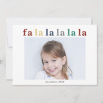 Whimsy Snowflakes Colorful fa la la Minimal Photo Holiday Card