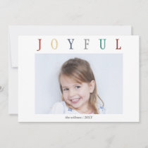 Whimsy Snowflakes Colorful Joyful Minimal Photo Holiday Card