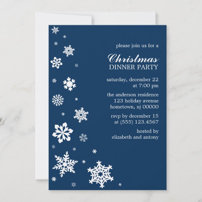 Whimsy Snowflakes Invitations (Front)