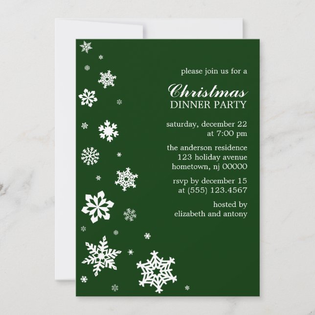 Whimsy Snowflakes Invitations (Front)