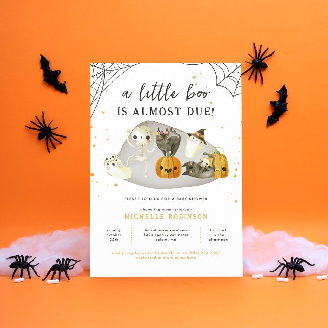 Whimsy Spooky A Little Boo Halloween Baby Shower Invitation (Creator Uploaded)