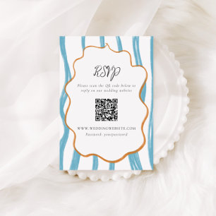 Whimsy Stripes Wedding QR Code Enclosure Card