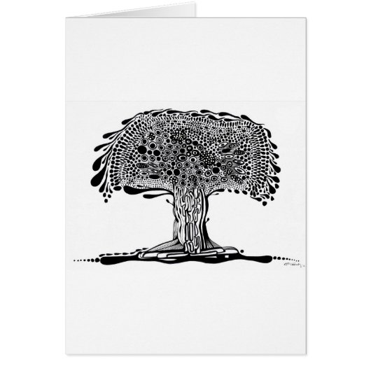 Whimsy tree Black and White Cards (Front)