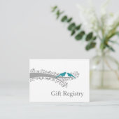 whimsy tree blue lovebirds Gift Registry Cards (Standing Front)