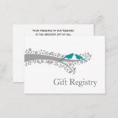 whimsy tree blue lovebirds Gift Registry Cards (Front/Back)