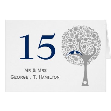 whimsy tree navy blue lovebirds mod table numbers