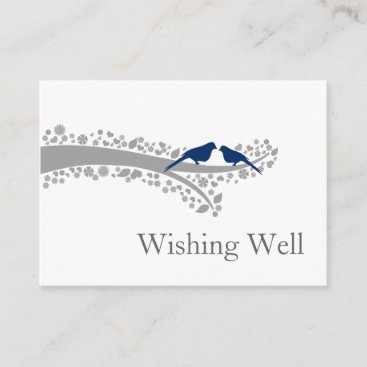 whimsy tree navy blue lovebirds wishing well cards