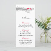 whimsy tree pink lovebirds menu cards (Standing Front)