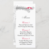 whimsy tree pink lovebirds menu cards (Front/Back)