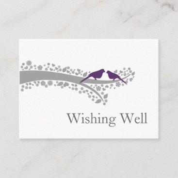 whimsy tree purple lovebirds wishing well cards