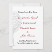 whimsy tree red lovebirds mod save the date (Back)