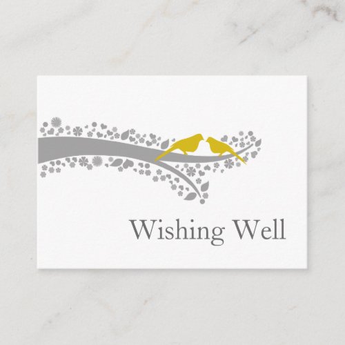 whimsy tree yellow lovebirds wishing well cards