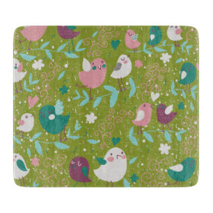 Whimsy Tweety Birds on Vines Cutting Board