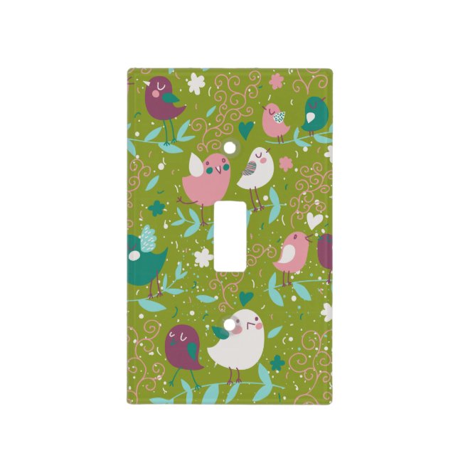 Whimsy Tweety Birds on Vines Light Switch Cover (Front)