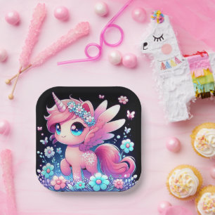 Whimsy Unicorn Baby Shower Paper Plates