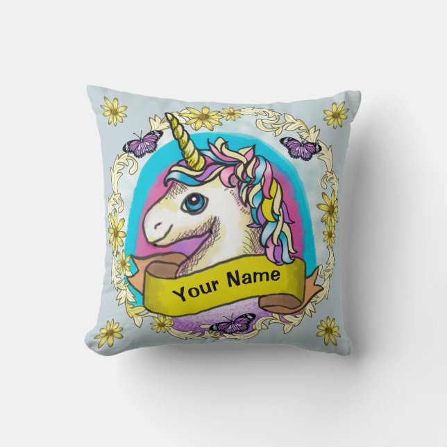 Whimsy Unicorn  Pillow (Front)