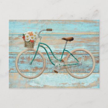 Whimsy Vintage Beach Cruiser Bicycle Postcard by azlaird at Zazzle