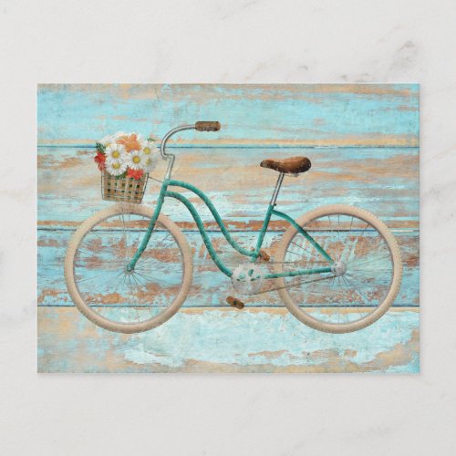 Whimsy Vintage Beach Cruiser Bicycle Postcard