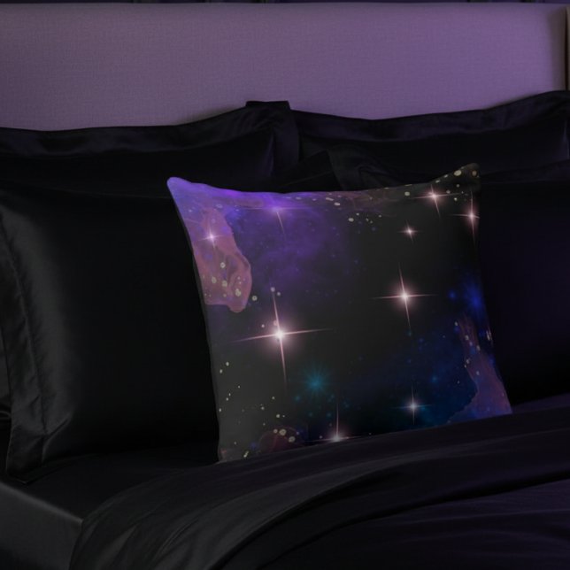 Whimsy Watercolor Celestial Scene Throw Pillow (Creator Uploaded)