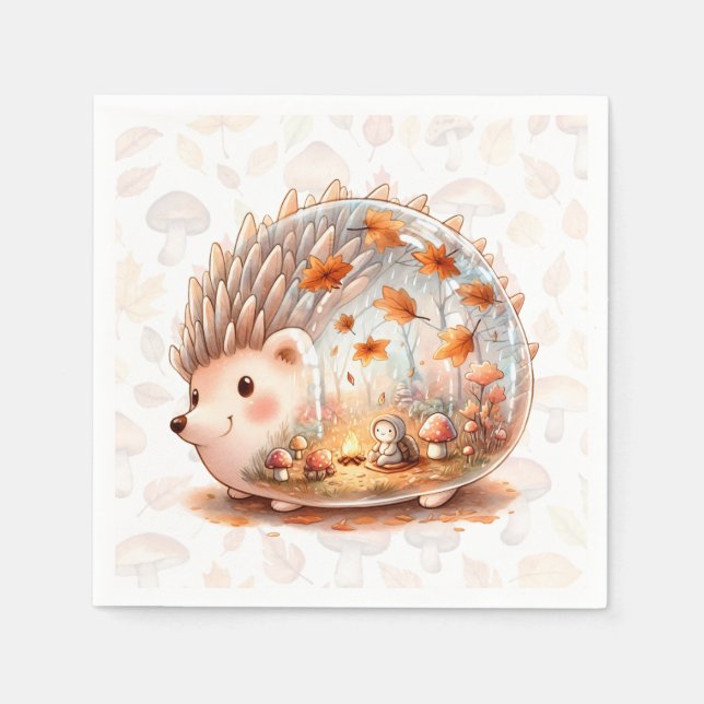Whimsy Wilderness Critters - the Hedgehog - Napkins (Front)