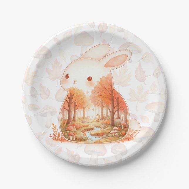 Whimsy Wilderness Critters - the Rabbit - Paper Plates (Front)