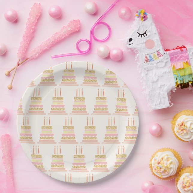 Whimsy & Wishes Birthday Cake Paper Plates (Party)