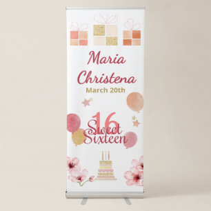 Whimsy & Wishes Sweet 16 Birthday Party Retractable Banner