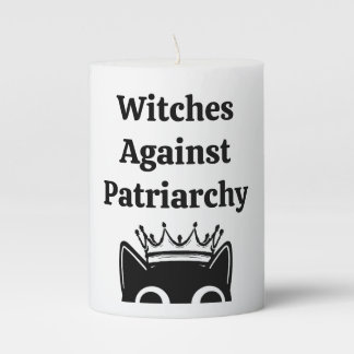 Whimsy Witch Funny Feminist Cat Lover Anti Trump Pillar Candle