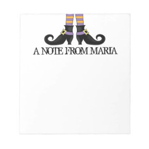 Whimsy Witch Shoes with Purple & Orange Stripe Notepad