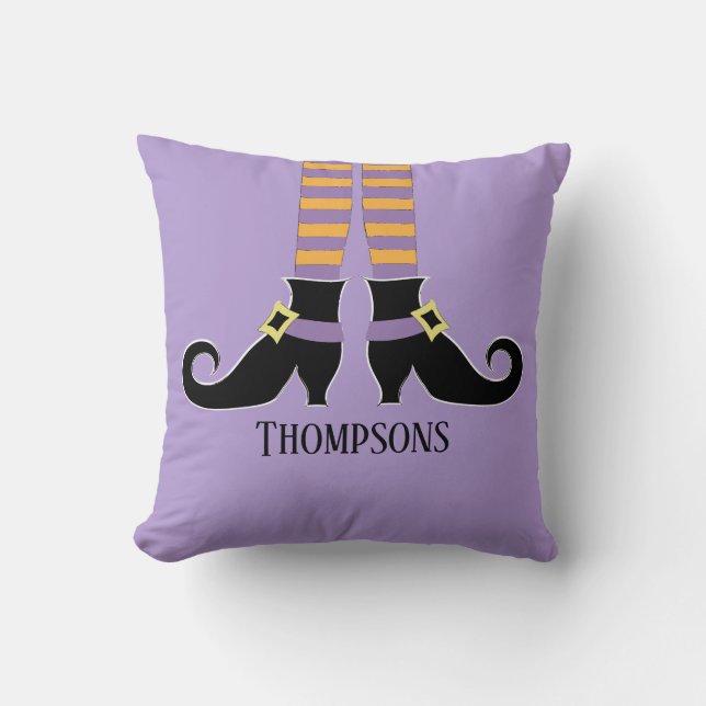 Whimsy Witch's Shoes Throw Pillow (Front)