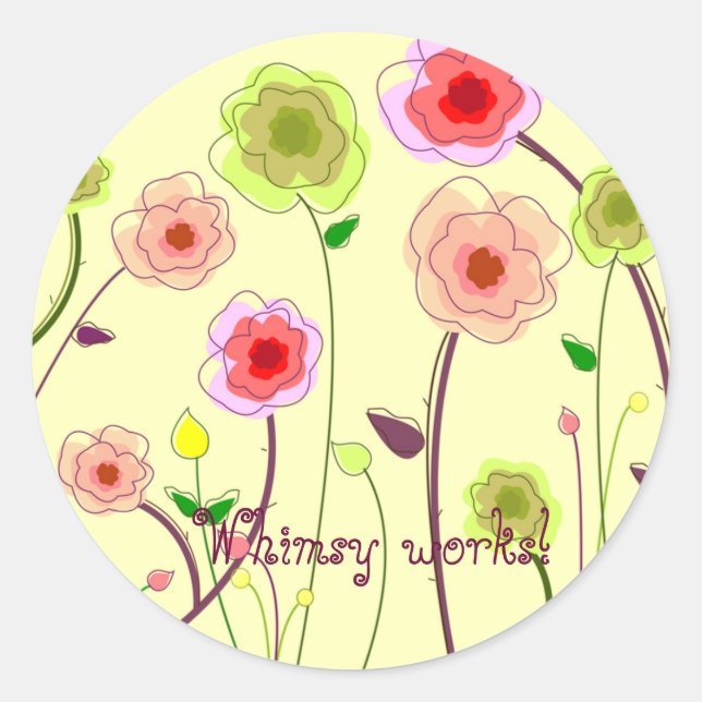 Whimsy works floral sticker (Front)