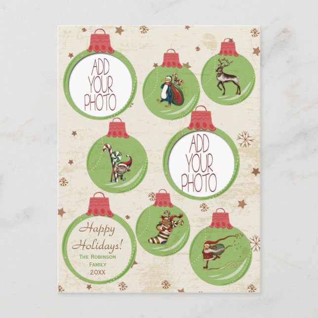 Whimsylicious Christmas - Photo Personalized Card (Front)