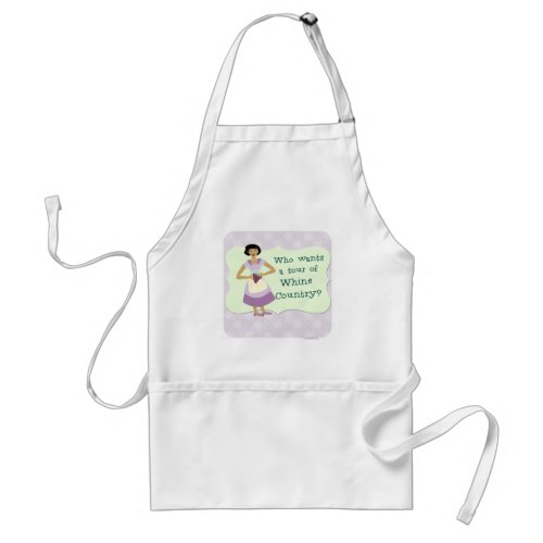 Whine Country Cartoon Housewife Character Motto Adult Apron