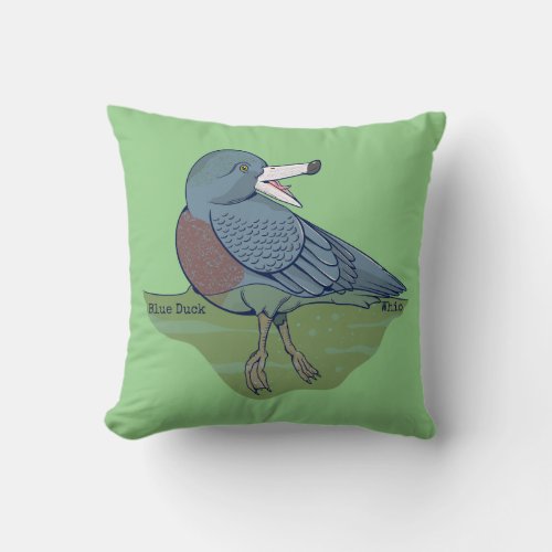 Whio Blue Duck NZ BIRD Throw Pillow